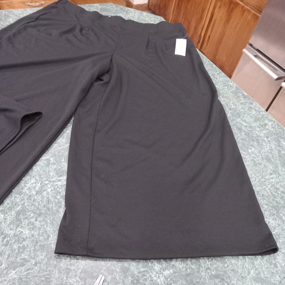 Liz Claiborne Plus Size 2x Super Wide Leg Casual Elastic Waist Cropped Pants